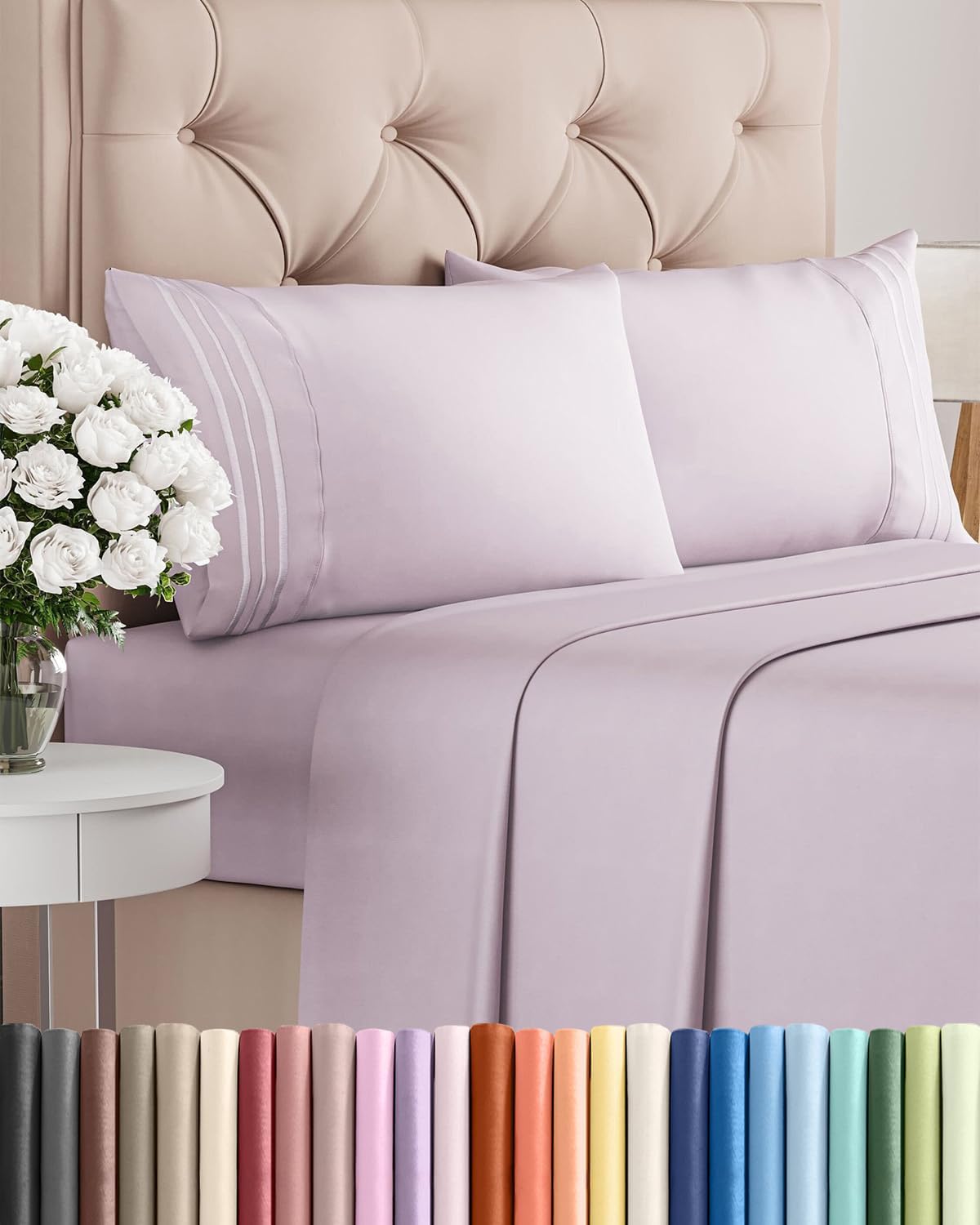 Full Size 4 Piece Sheet Set - Comfy Breathable & Cooling Sheets - Hotel Luxury Bed Sheets for Women & Men - Deep Pockets, Easy-Fit, Soft…