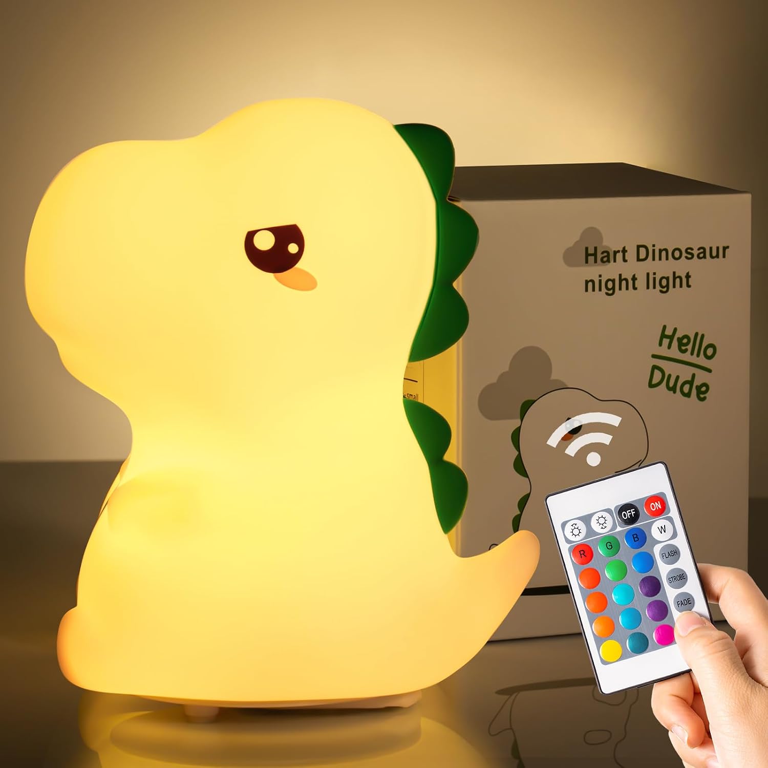 OneFire Dinosaur Toys for Kids 3-5,16 Colors+Silicone+Dimmable+12 Hr Use Night Light for Kids Night Light, Toys for 3-8 Year Old Boy, Toddler…