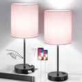 Lynnoland Set of 2 Touch Control Table Lamps, 3-Way Dimmable Bedside Nightstand Lamps for Bedroom Living Room Nursery, 800 Lumens 5000K…