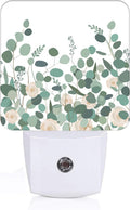 Eucalyptus Branches and Roses Night Light, Plug-in Nightlights Auto Sensor Night Lamp Dusk to Dawn Lamp Home Decor for Nursery Children…