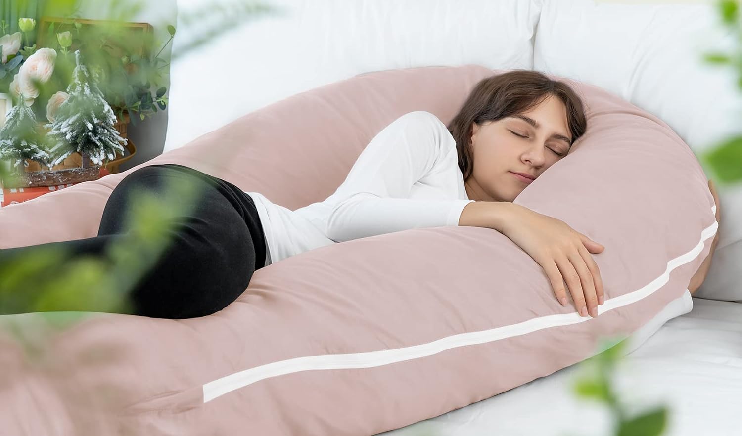 Meiz Pregnancy Pillows, Cooling Pregnancy Pillows for Sleeping, Maternity Pillow for Pregnant Woman, 65" Pregnant Pillows for Sleeping with…