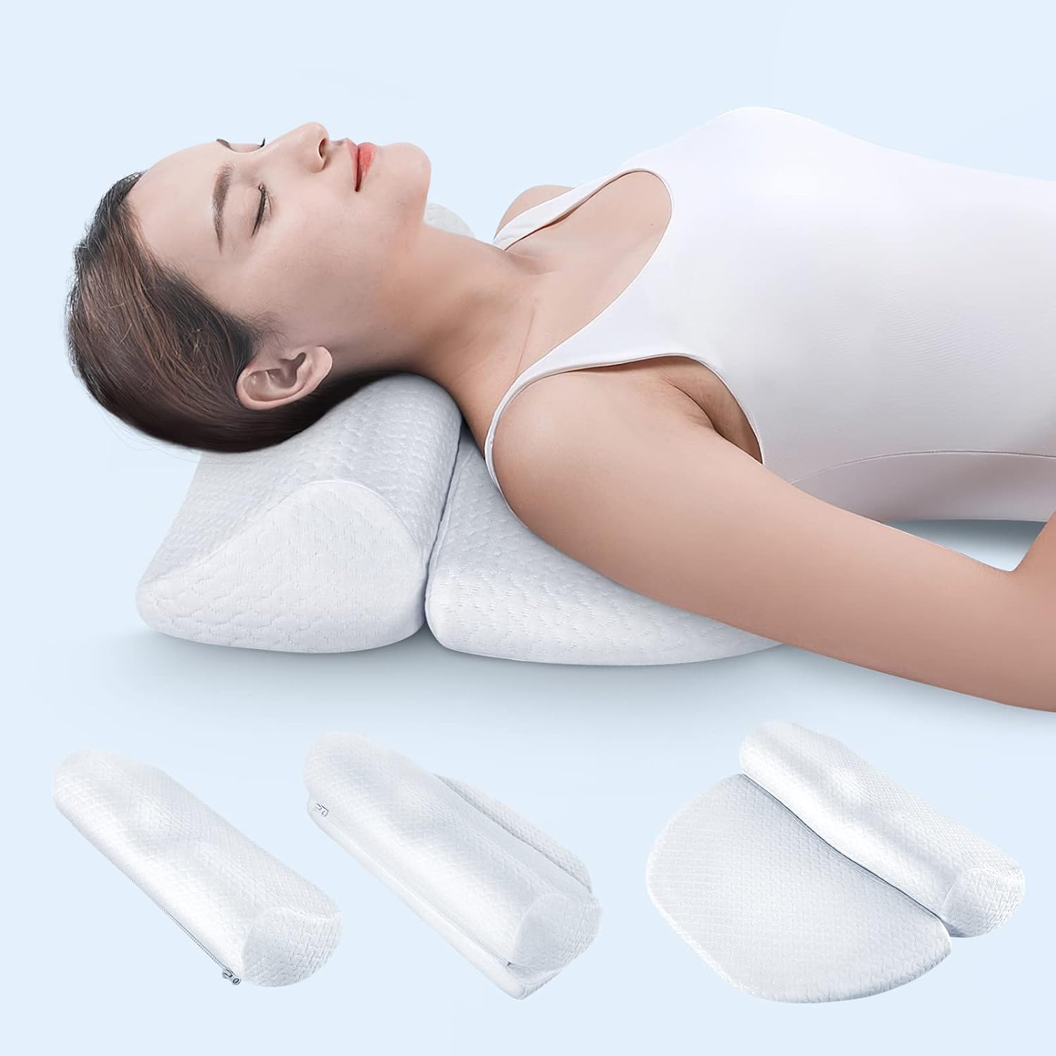 Demelon Cervical Neck Pillows for Sleeping, High-Density Memory Foam Pillow Neck Bolster Support Pillow Shoulder Relaxer, Decompression Dev…