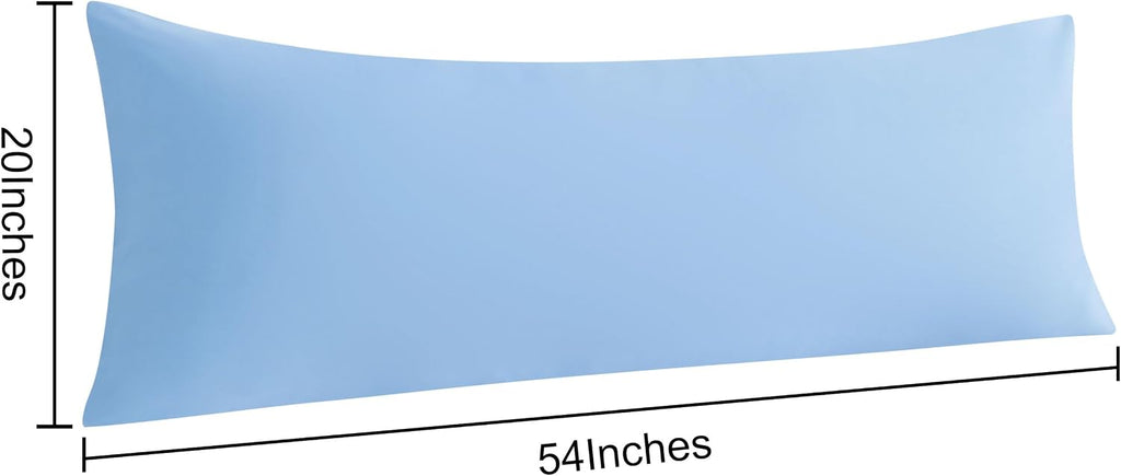 Ntbay Body Pillow Cases Set of 2, 2 Pack Brushed Microfiber 20x54 Pillow Cases, Soft, Wrinkle, Fade, Stain Resistant Sky Blue Pillow Cases…