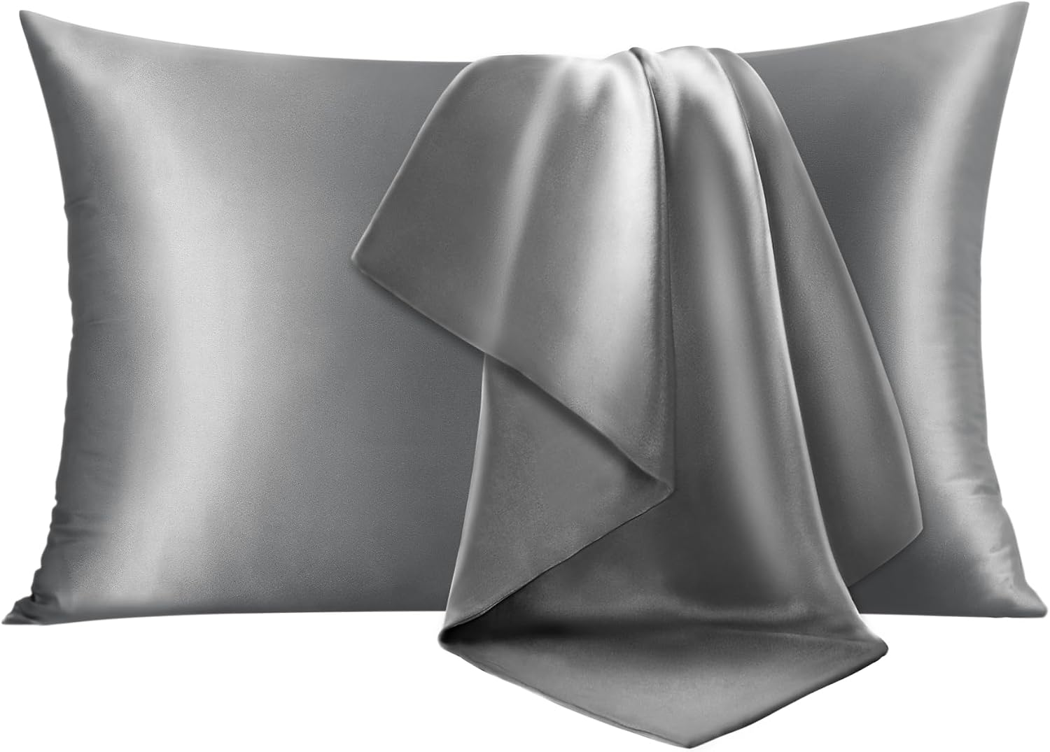 Infiixso Silk Pillow Cases Queen Size Set of 2-20x30Inches Silk Pillowcases with Hidden Zipper, Ultra Smooth and Soft Cooling Pillow Cases…