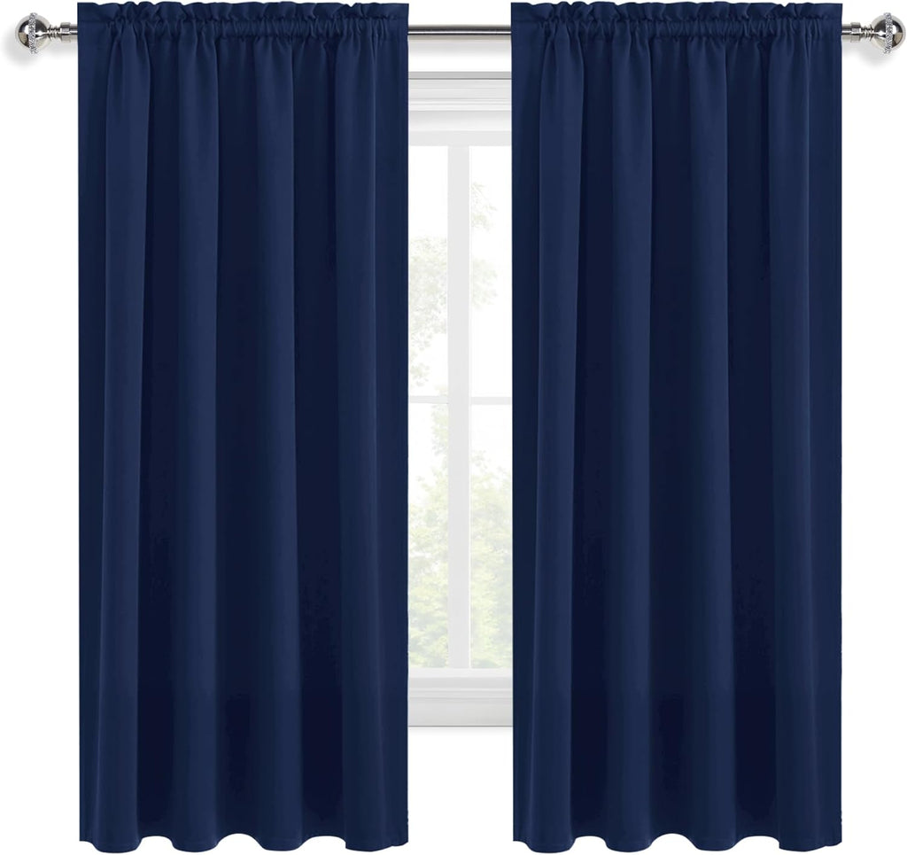 Dwcn Blackout Curtains 63 Inch Length for Bedroom 2 Panels Set, Room Darkening Insulated Thermal Drapes for Living Room, Rod Pocket Window…