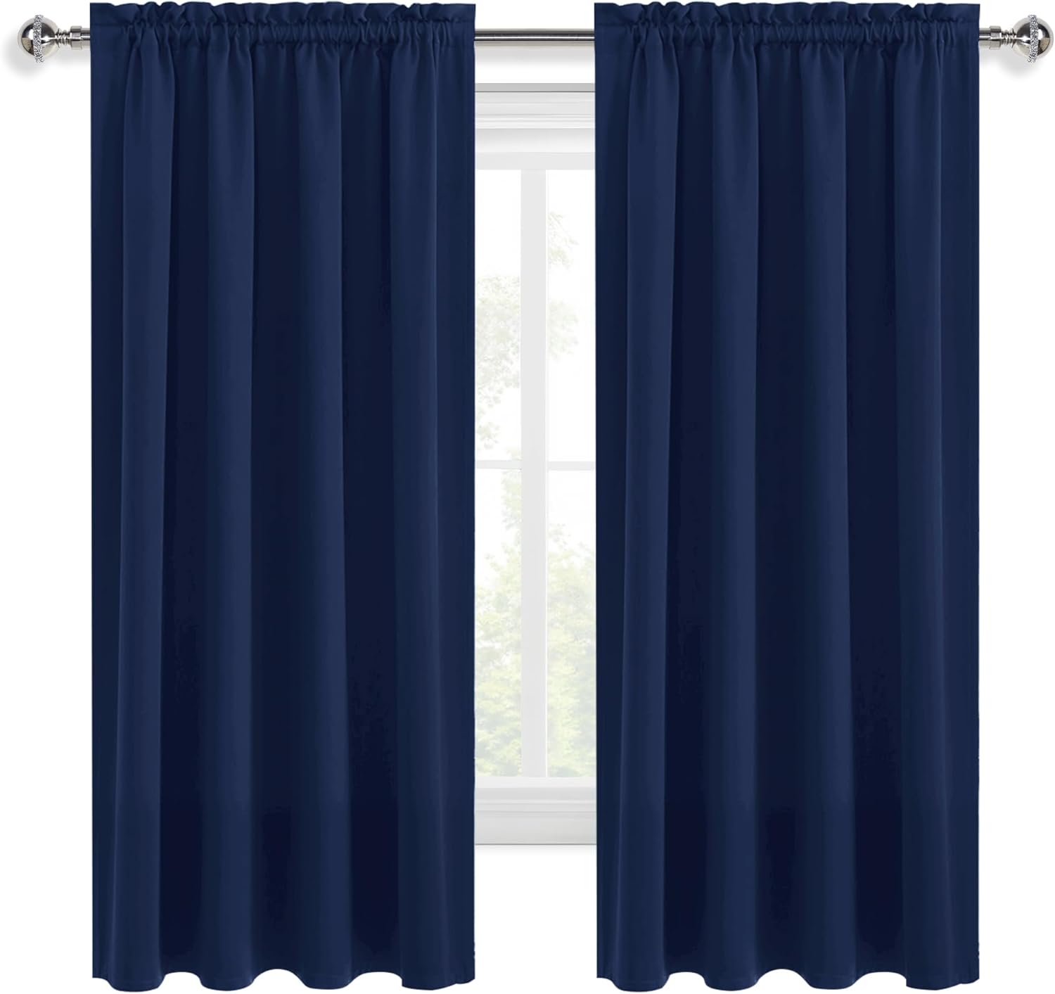 Dwcn Blackout Curtains 63 Inch Length for Bedroom 2 Panels Set, Room Darkening Insulated Thermal Drapes for Living Room, Rod Pocket Window…