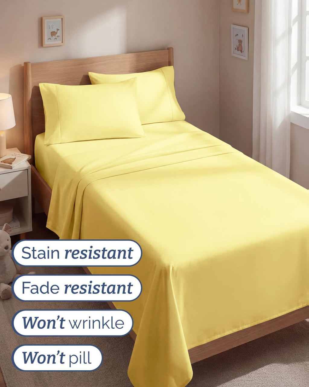 Twin 4 Piece Sheet Set - Comfy, Breathable & Cooling - Hotel Luxury Bedding for Women, Men, Kids, Teens and Children - 1 Flat & 1 Fitted…