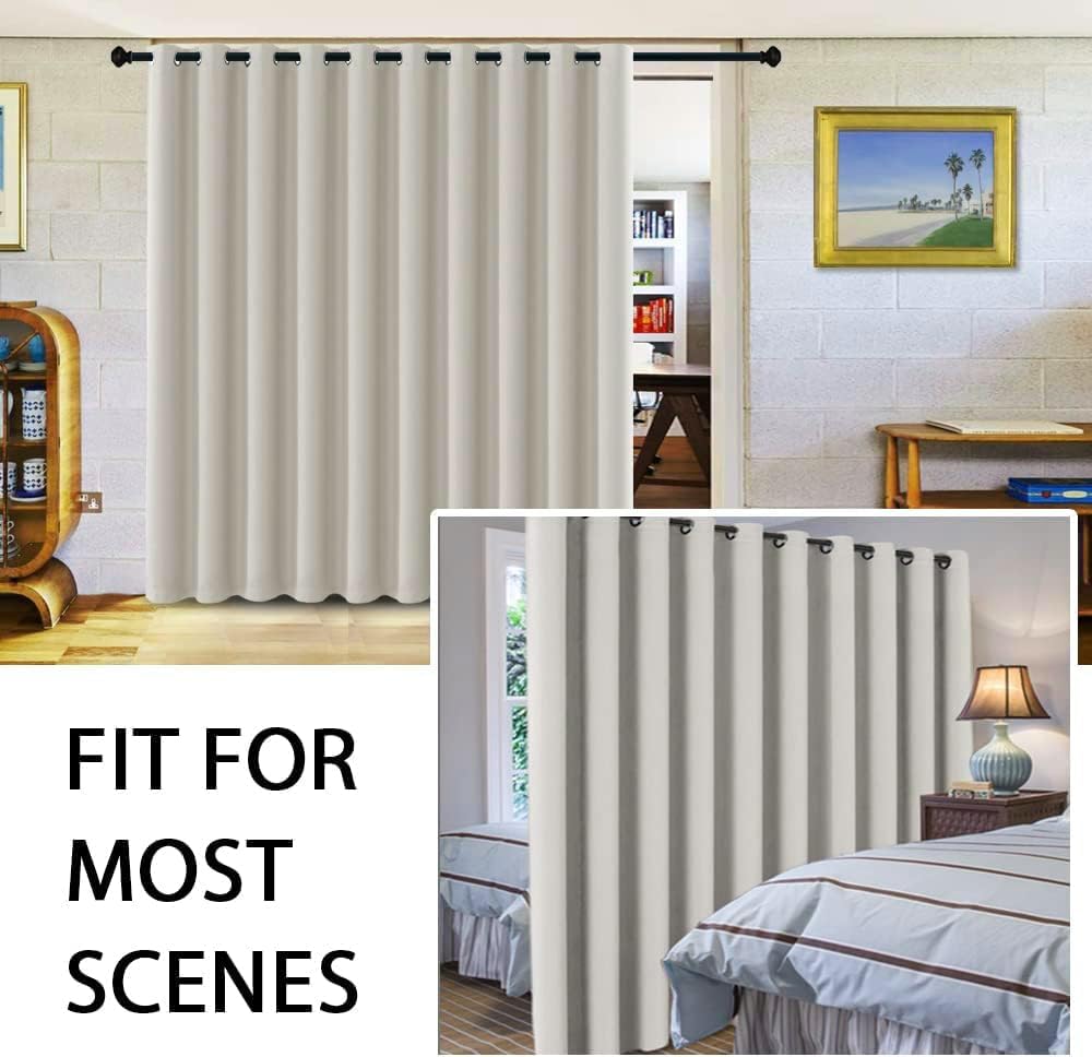 H.VERSAILTEX Blackout Curtains for Sliding Glass Door Room Divider Curtains Noise Reduce Curtain Panel Portable Window Screen S…