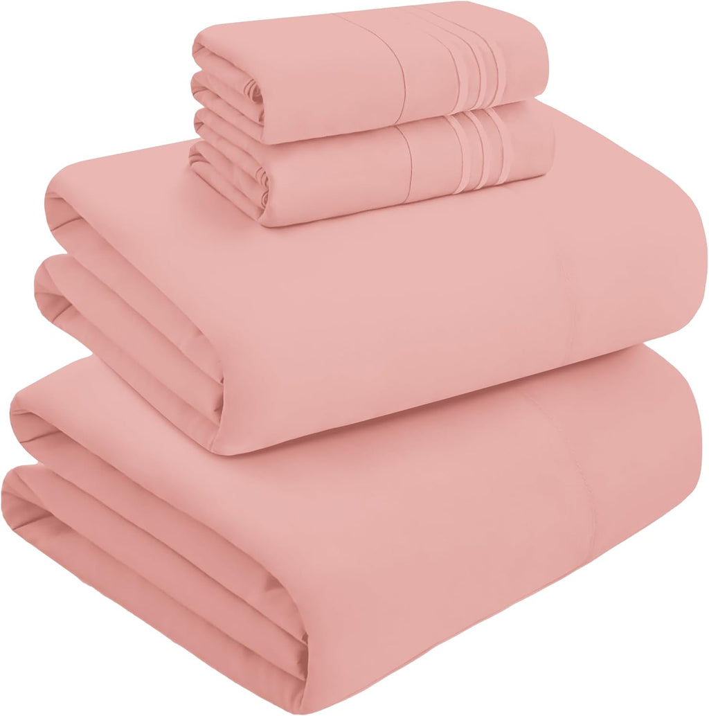 MocassiLuxuryBedding Mocassi Twin Size 4-Piece Bed Sheet Set - 1800 Hotel Quality Microfiber 18-24 Inches Extra Deep Pocket Fitted Sheet- L…