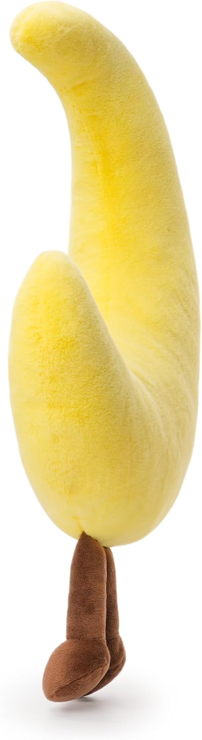 WEIGEDU Crescent Moon Stuffed Animal Plush Toy Cute Yellow Body Pillow with Legs Soft Celestial Theme Gift for Kids Baby Nursery Decor 22…