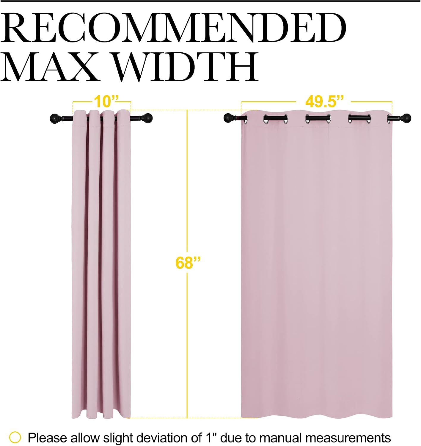 NICETOWN Blackout Curtain Panels for Girls Room, Nursery Essential Thermal Insulated Solid Grommet Top Blackout Drapes (Lavender Pink, 1…
