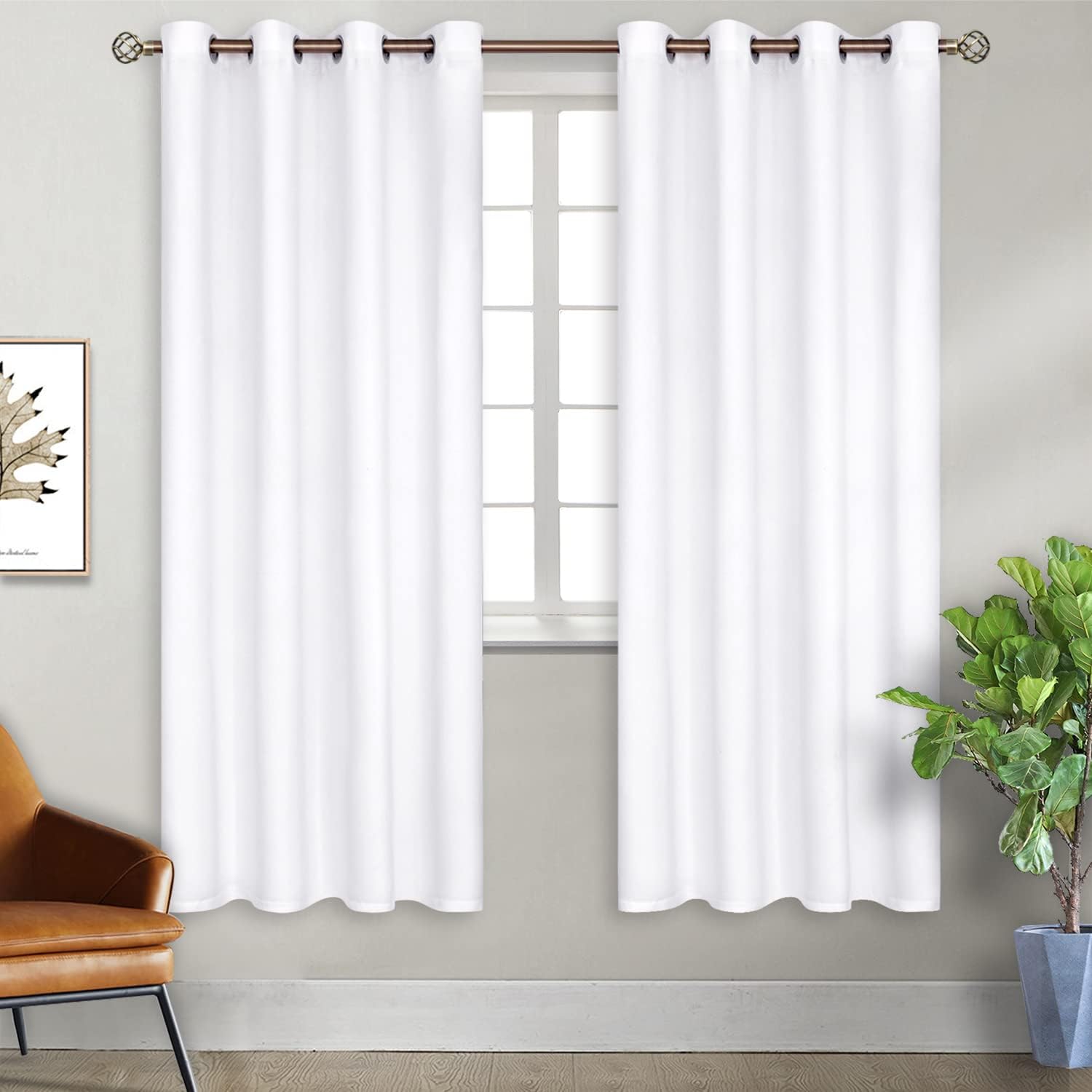 BGment Room Darkening Curtains for Bedroom - Grommet Thermal Insulated Window Treatments Light Blocking Curtains for Living Room, Set of 2…