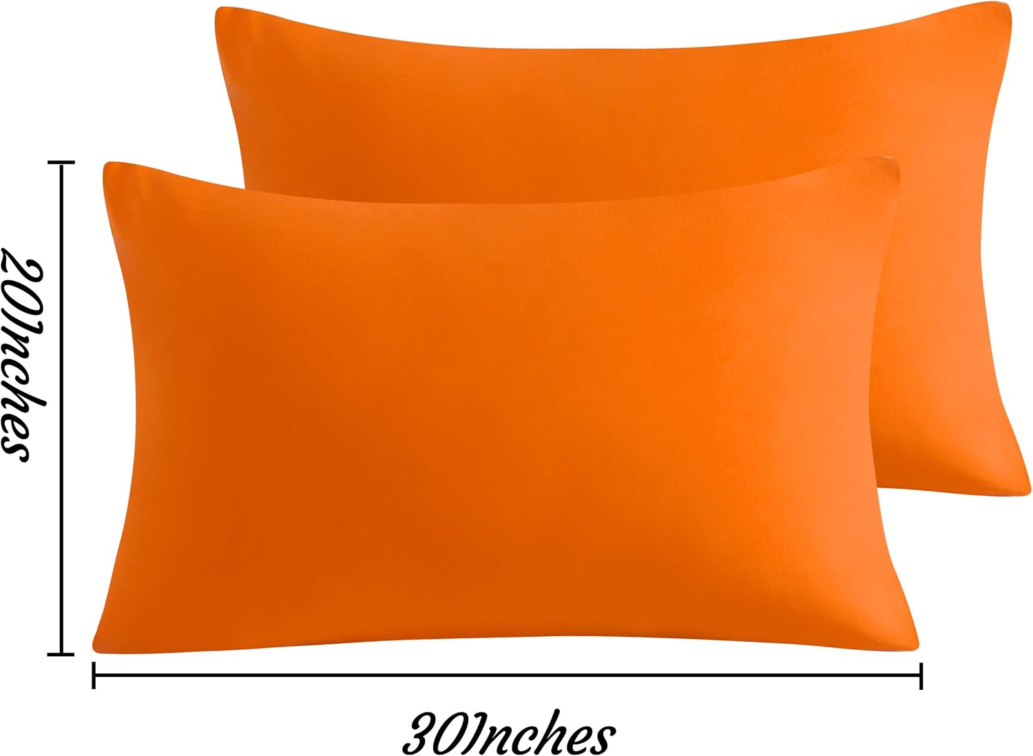Ntbay Queen Pillow Cases Set, 2 Pack Brushed Microfiber 20x30 Inches, Soft, Wrinkle, Fade, Stain Resistant Orange Pillow Cases with Envelop…