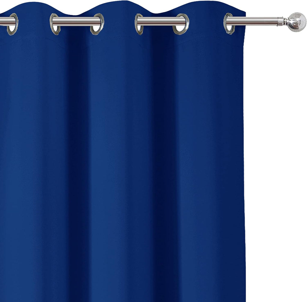 Lemomo Blackout Curtains 38 x 63 inch/Royal Blue Curtains Set of 2 Panels/Thermal Insulated Room Darkening Bedroom Curtains 63 inch Blue