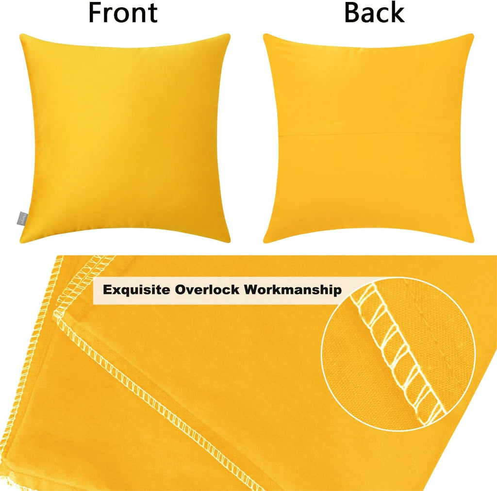 Thmyo 4-Pack Cotton Comfortable Solid Decorative Throw Pillow Case Square Cushion Cover Pillowcase (Cover Only, No Insert)(20x20inch/50x50cm…