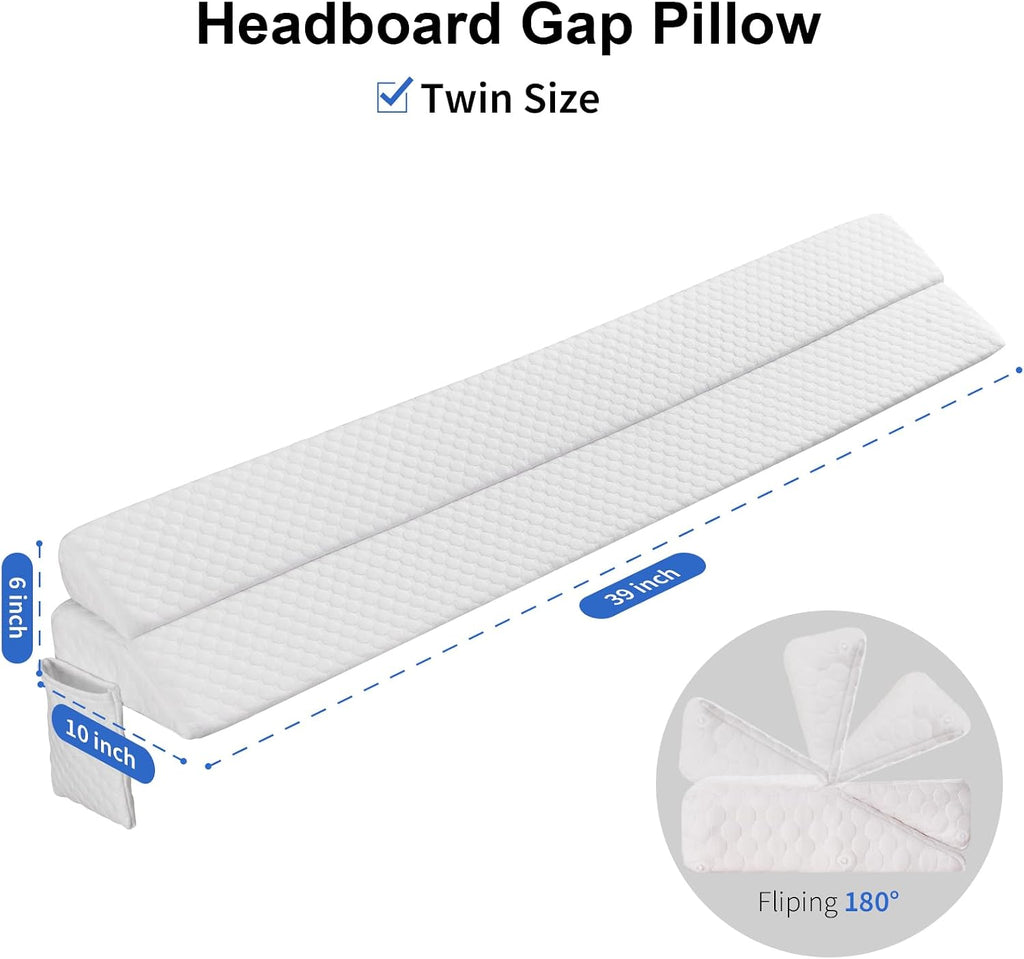 EUHAMS Twin Size Bed Wedge Pillow - Bed Gap Filler Mattress Wedge Headboard Pillow - Fill The Gap (0-7") Between Headboard and Mattress…
