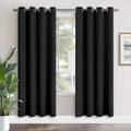 YoungsTex Black Blackout Curtains 80 Inches Length for Living Room - Thermal Insulated Window Treatments with Grommet Room Darkening Drapes…