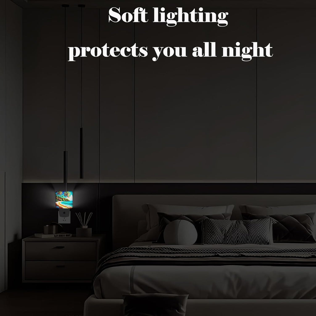 Seaside Town Night Light, Plug Into Wall Decor for Stairway, Hallway, Kitchen, Dusk to Dawn Sensor Nightlights for Boys/Girls/Women/Men Room…