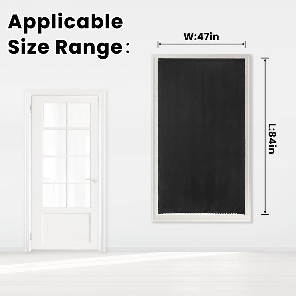 Adhesive Blackout Curtains- Self Stick Curtain No Rod Needed Easy to Hang Curtain, Use for Bedroom, Living Room, Dining Room, Kitchen…