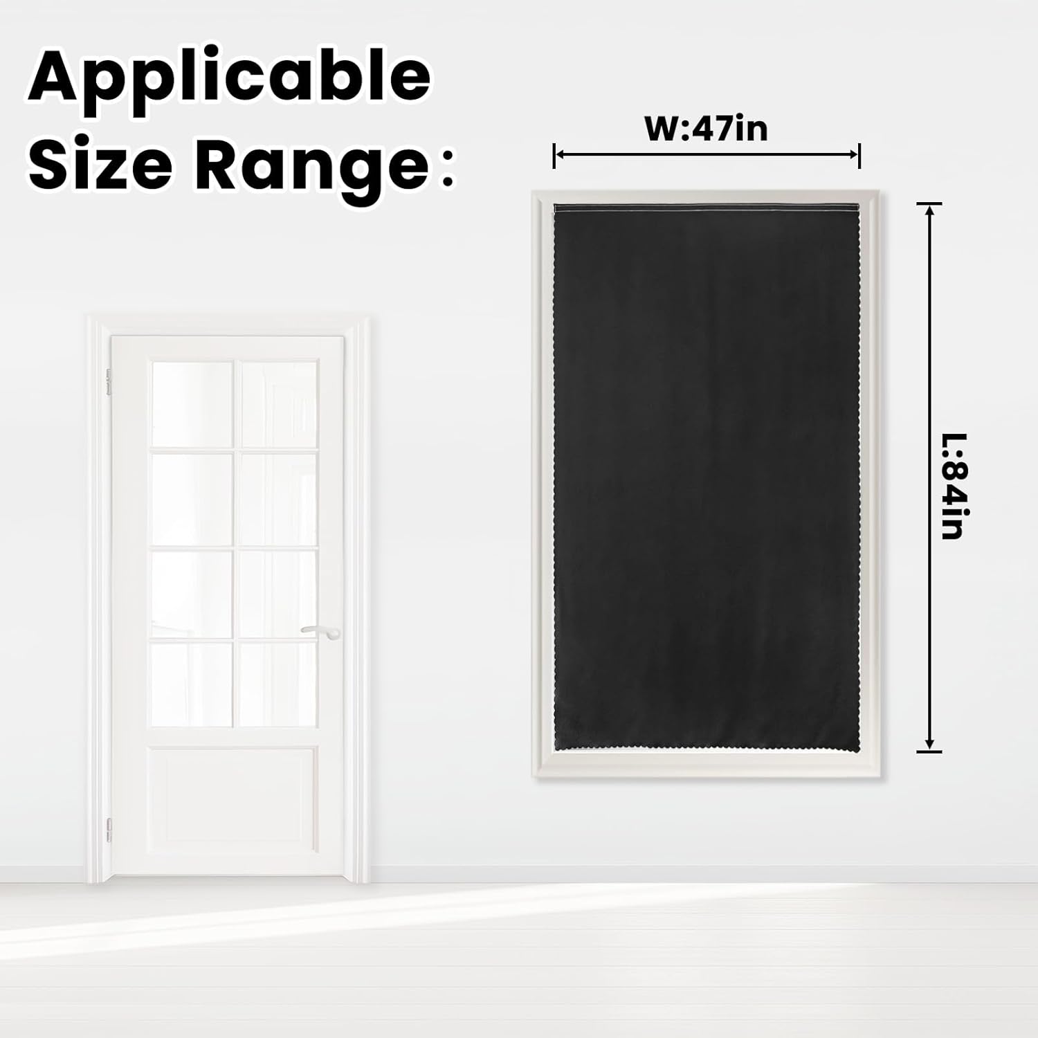 Adhesive Blackout Curtains- Self Stick Curtain No Rod Needed Easy to Hang Curtain, Use for Bedroom, Living Room, Dining Room, Kitchen…