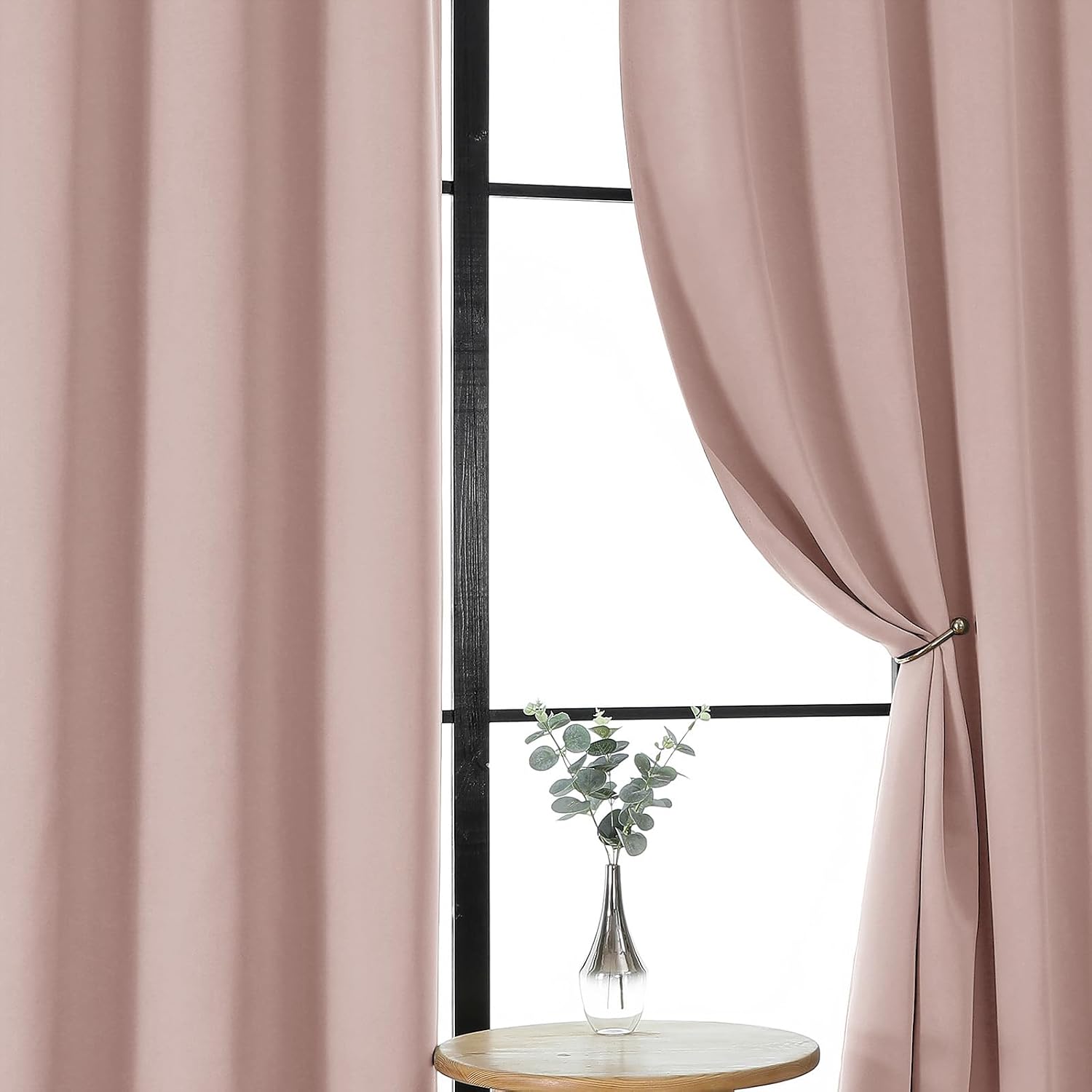 Gwine Valentine's Day Blush Pink Short Curtains 36 Inches Long, Small Half Window Cafe Curtains Thermal Insulated Room Darkening Blackout…