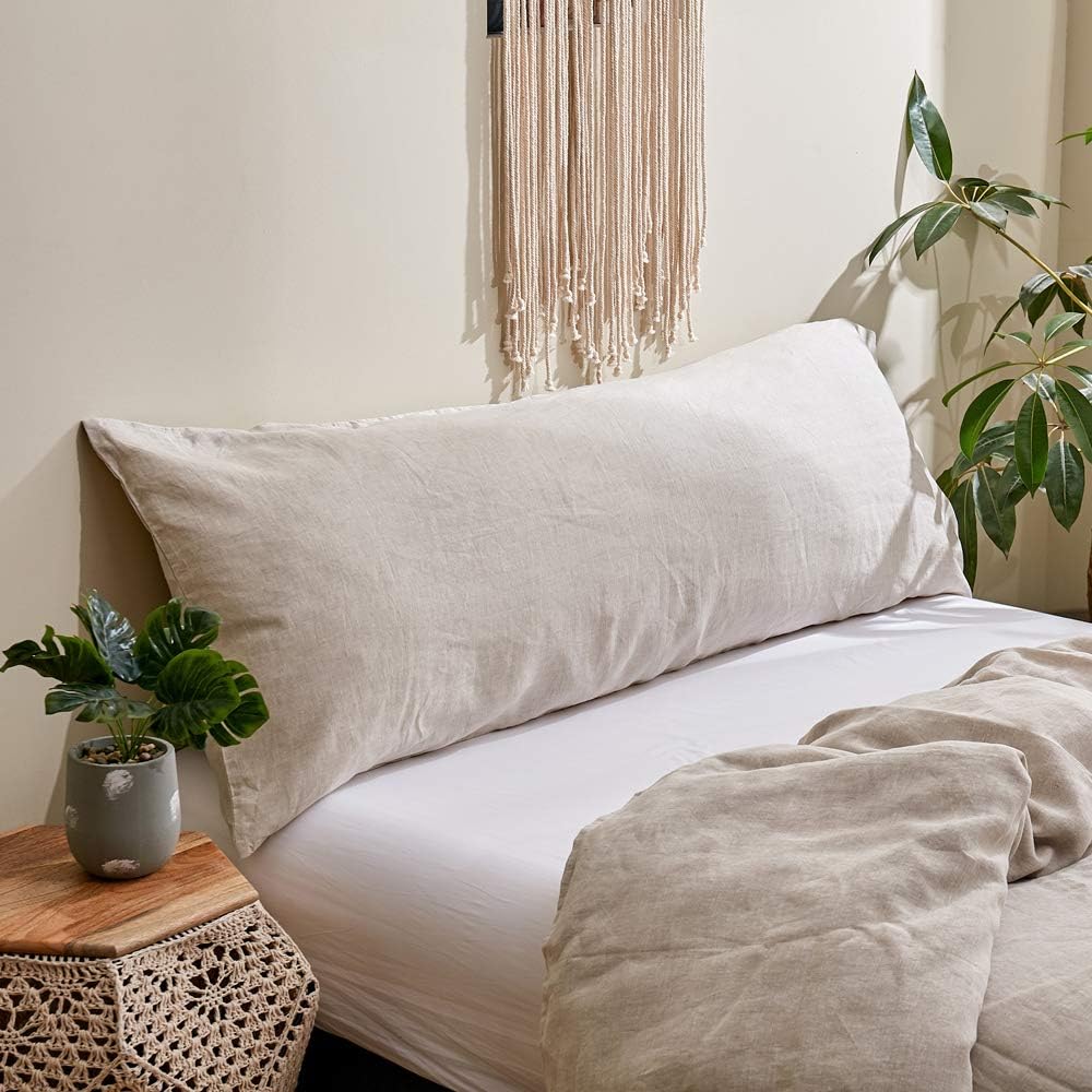 Simple&Opulence Body Pillow Cover 20" x 54",100% Pure Linen, Ultra Soft and Breathable, Body Pillowcase with Envelope Closur…