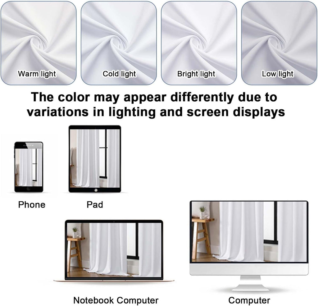 Gwine Pura White Curtains 96 inches Long, Light Filtering Thermal Insulated Noise Reducing Window Curtain Panels for Bedroom, Elegant…