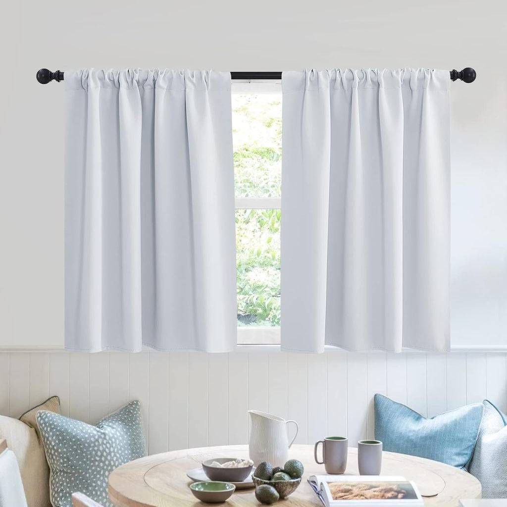 Rybhome RYB HOME Privacy Bathroom Window Curtains, Short Thermal Insulated Heat Blocking Privacy Rod Pocket Half Window Curtain Tiers for N…