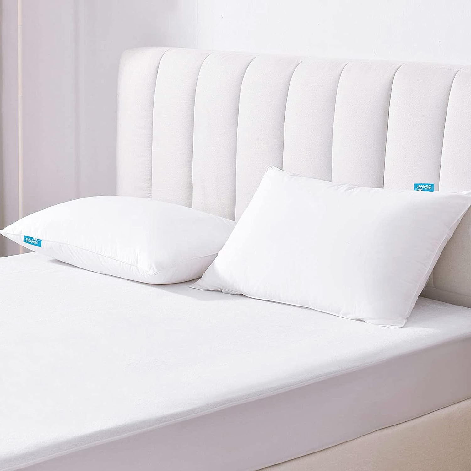Bilobanbabybedding Toddler Pillowcase 4 Pack Waterproof Pillow Protector Zippered Pillow Cover Fit for Toddler Pillow 13"x18" & 14"x19", Wh…
