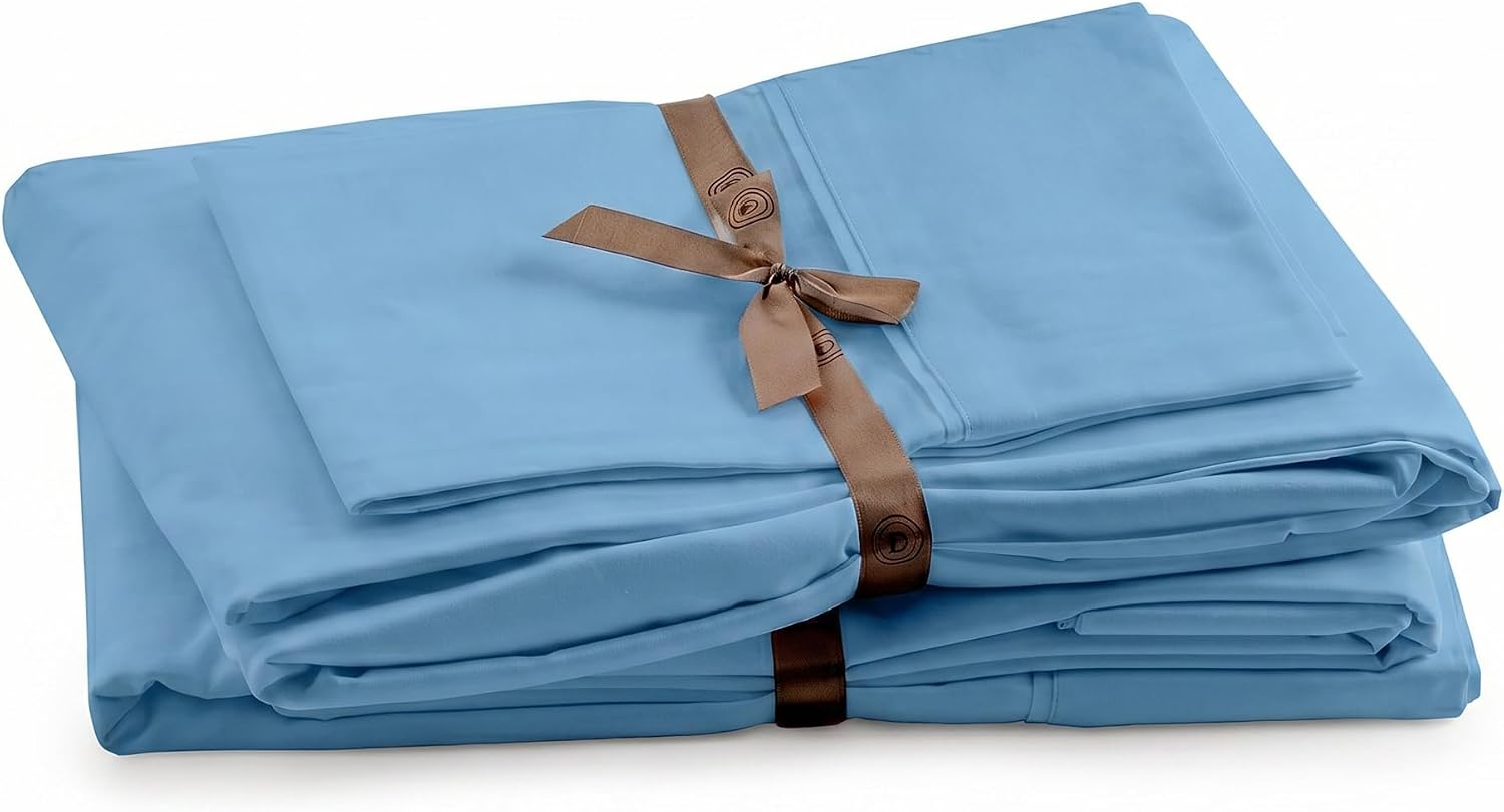 Perupima Peru Pima 285 Thread Count Percal King Sheet Set - 100% Peruvian Pima Cotton, 4 Piece (Flat, Fitted, 2 Pillowcases) - Cooling, Cri…