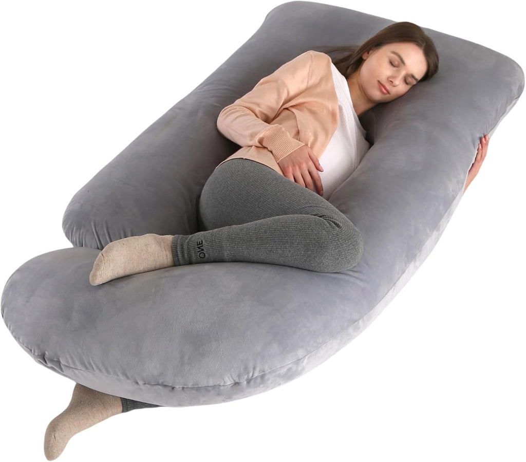 ALLOPERA Pregnancy Pillow, Full Body Maternity Pillow 57 inch, with Removable Washable Cover - Sleep Support for Legs, Back, Neck…