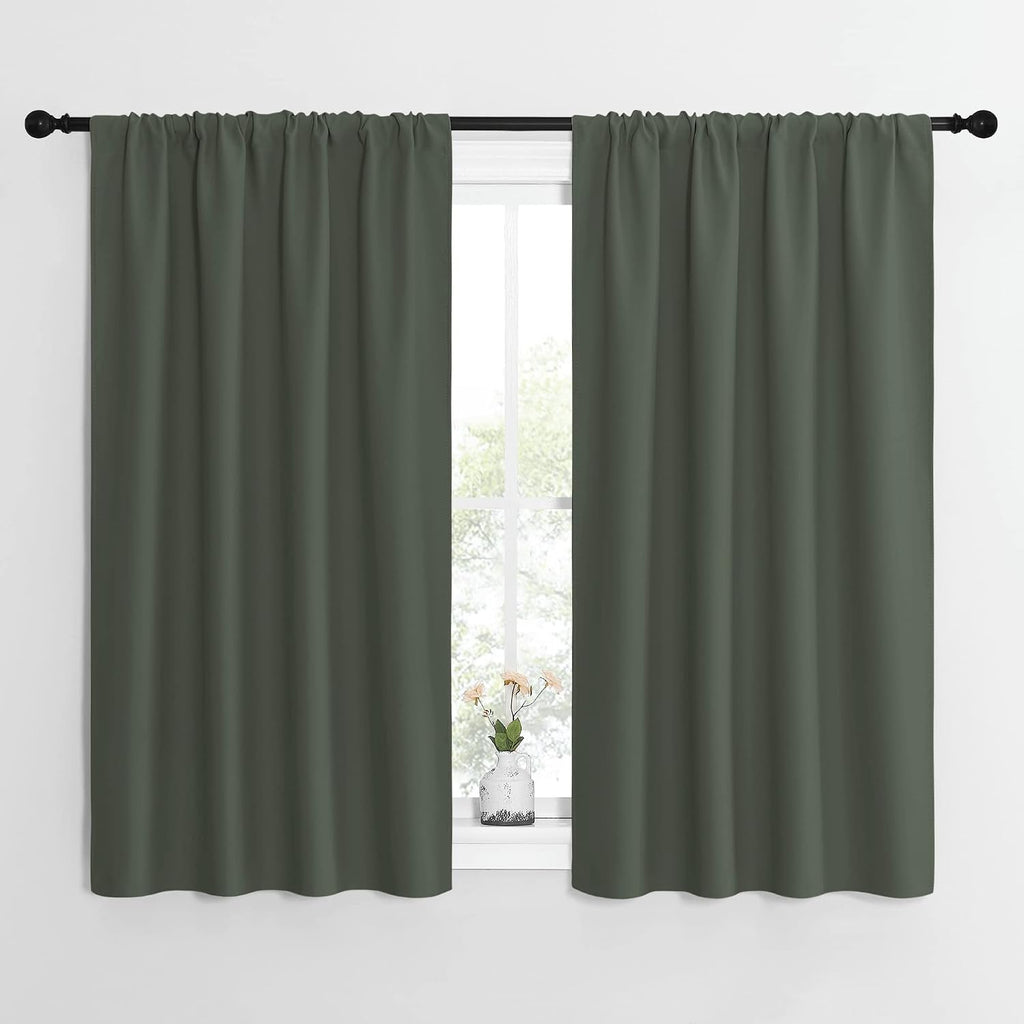 NICETOWN Bedroom Curtains Blackout Draperies - All Season Thermal Insulated Solid Rod Pocket Top Blackout Curtains/Drapes for Kid's Room…