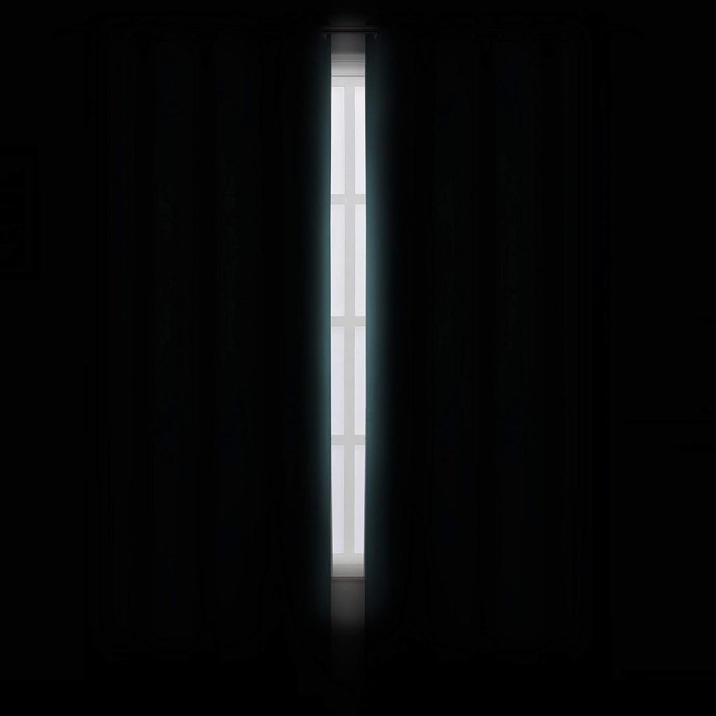 Lemomo Sea Teal Thermal Blackout Curtains/52 x 84 Inch/Set of 2 Panels Room Darkening Curtains 84 Inch silver