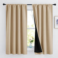 Nicetown Bedroom Full Blackout Cold Blocking Curtain Panels, Super Thick Insulated Window Covers, Rod Pocket Draperies with Black Liner for…