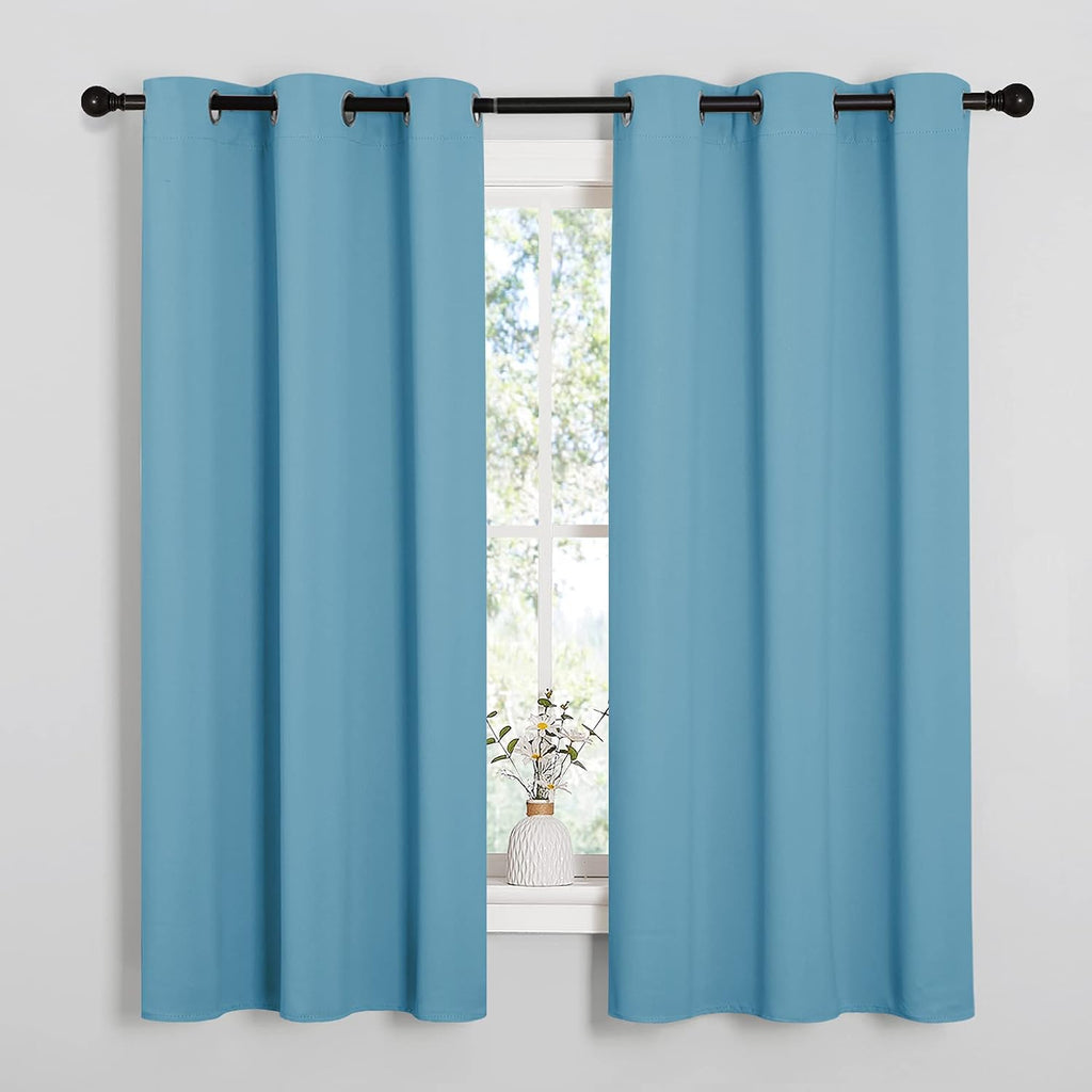 NICETOWN Window Treatment Thermal Insulated Solid Grommet Room Darkening Curtains/Drapes for Bedroom (Set of 2 Panels, 42 by 63 inches…