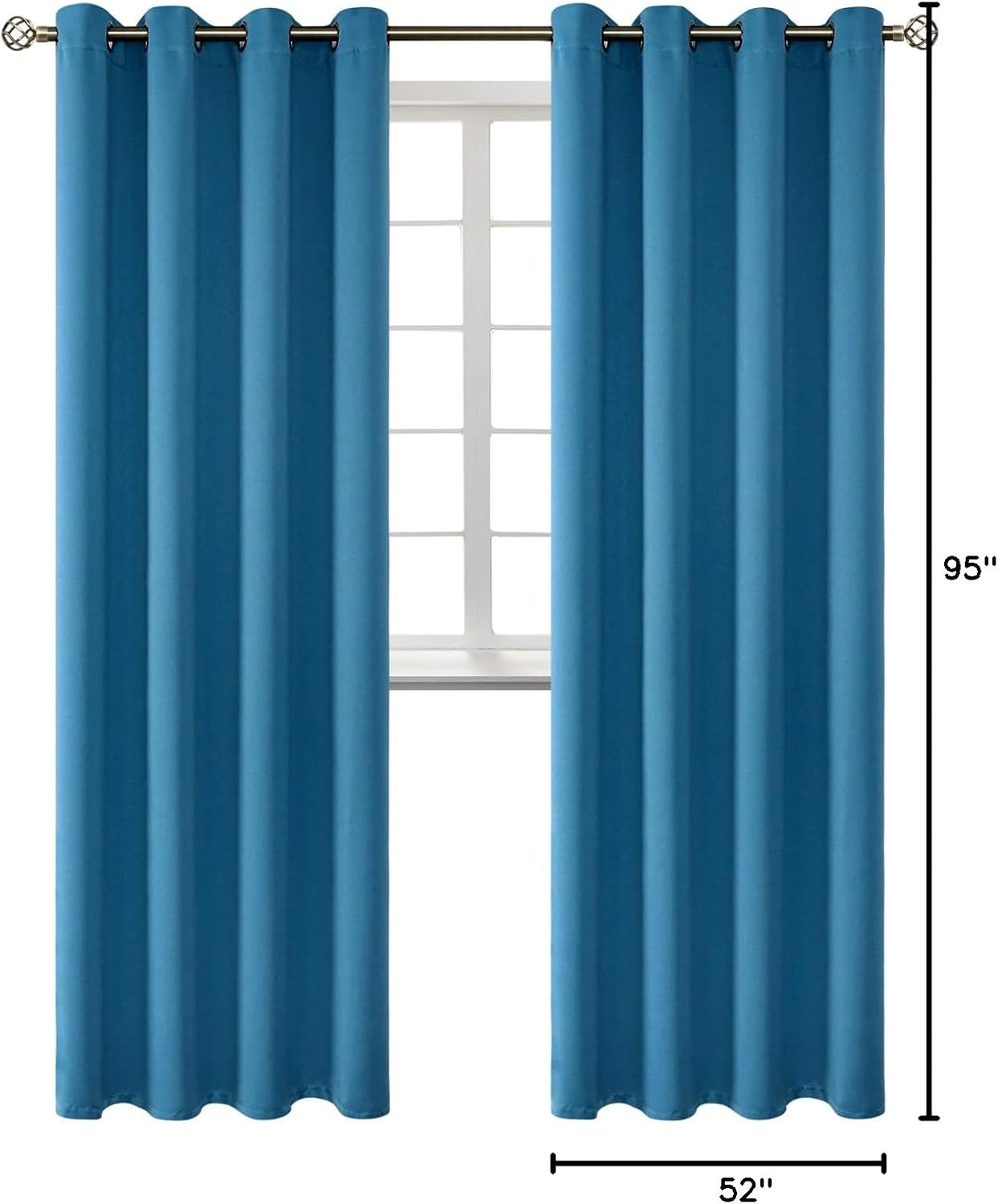BGment Blackout Curtains - Grommet Thermal Insulated Room Darkening Bedroom and Living Room Curtains, Set of 2 Panels (52 x 95 Inch, Steel…