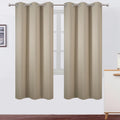 Lemomo Beige Thermal Blackout Curtains/42 x 72 Inch/Set of 2 Panels Room Darkening Curtains for Bedroom 72 Inch silver