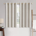 Miulee Linen Textured Curtains for Bedroom Solid 100% Blackout Thermal Insulated Cream White Grommet Room Darkening Curtains & Drapes Luxur…