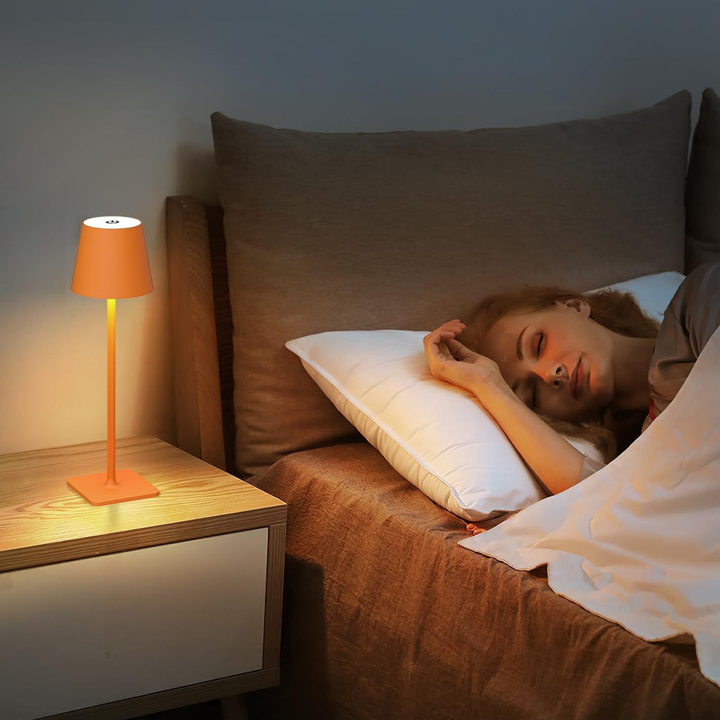 Yogaret Orange Cordless Table Lamp Set of 2-3 Way and Stepless Dimmable - for Restaurant Dining Bedroom Home Bar