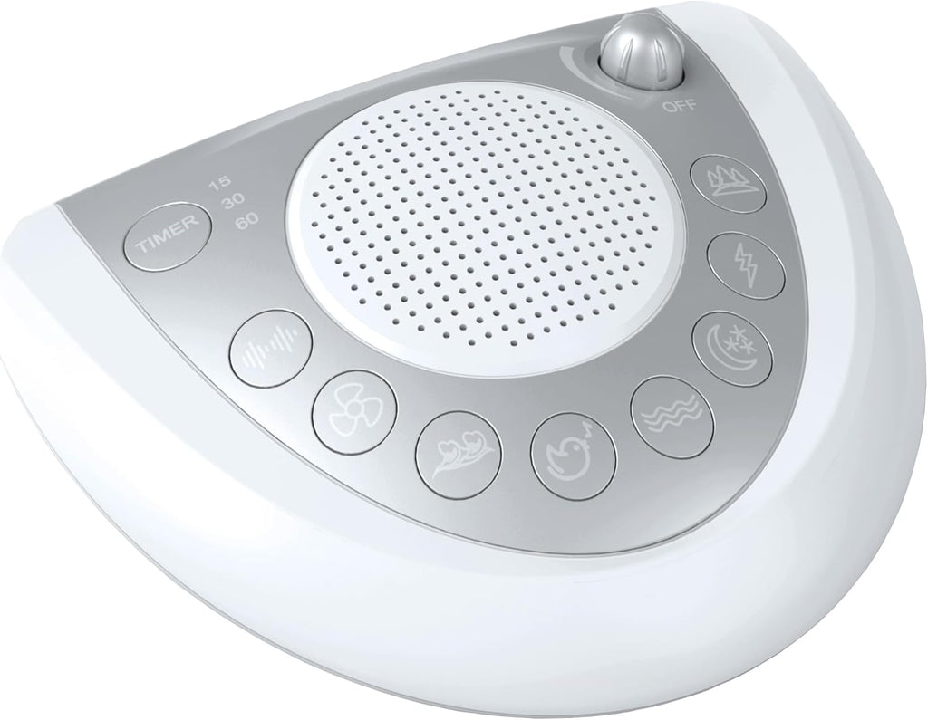 White Noise Machine, Portable Sleep Sound Machine with 24 Soothing Sounds, Timer & Memory Function, Headphone Jack, USB Charging, Powered…