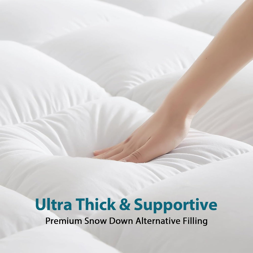 CYMULA California King Mattress Topper - Extra Thick Cooling Mattress Pad Cover for Back Pain - Soft Mattress Protector Bed Topper Pillow…