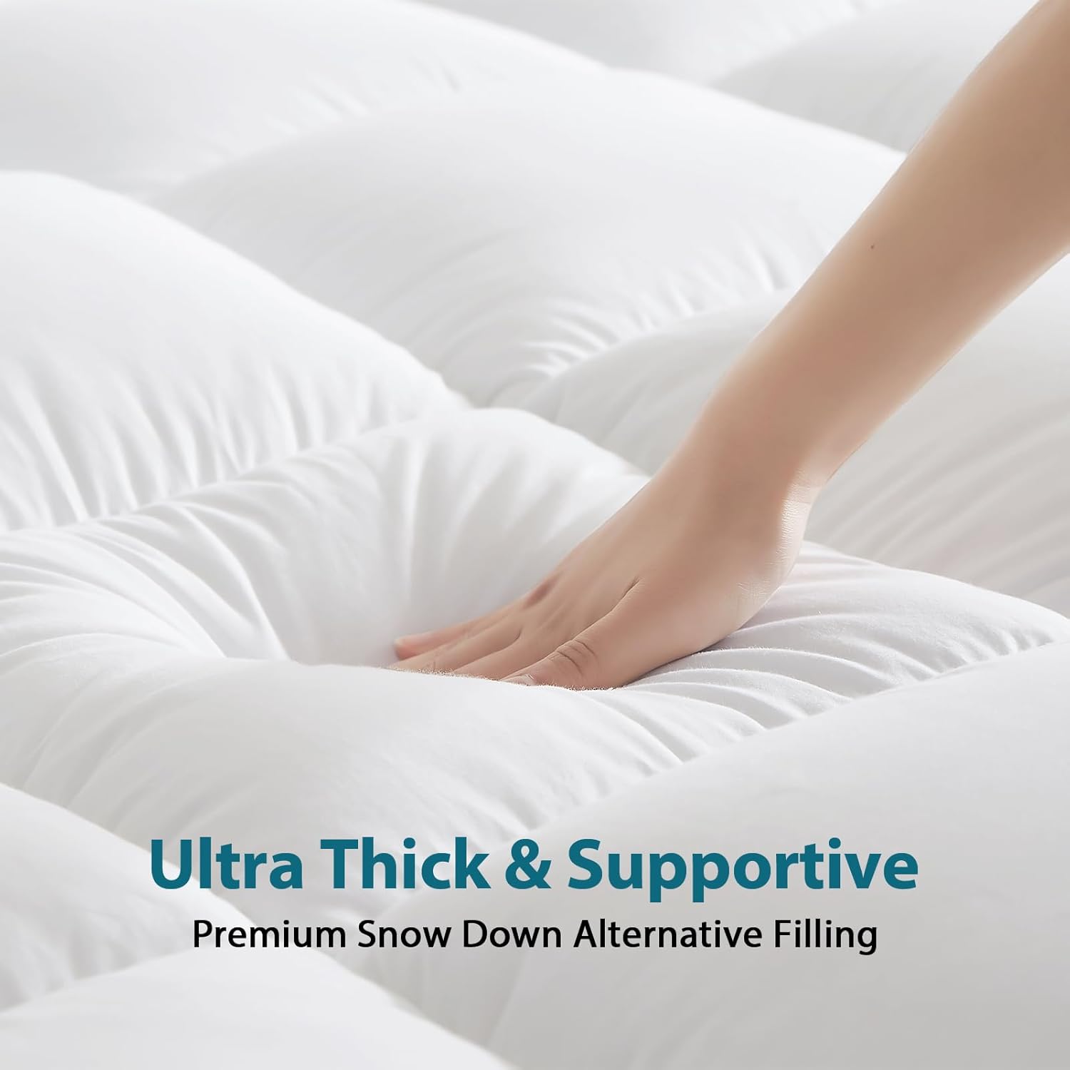 CYMULA California King Mattress Topper - Extra Thick Cooling Mattress Pad Cover for Back Pain - Soft Mattress Protector Bed Topper Pillow…