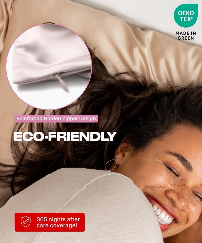 ColoradoHomeCo SUNDAYSILKSTM Silk Pillow Cases | 100% Mulberry Silk Pillowcase with Zipper, All Sides Real 22 Momme Grade 6A Silk, Standard…