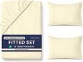 LANE LINEN Full Fitted Sheet, 100% Organic Cotton, 3-Piece Set (1 Fitted Sheet,2 Pillowcases), Percale Weave, Bed Bottom Sheet, Ultra…