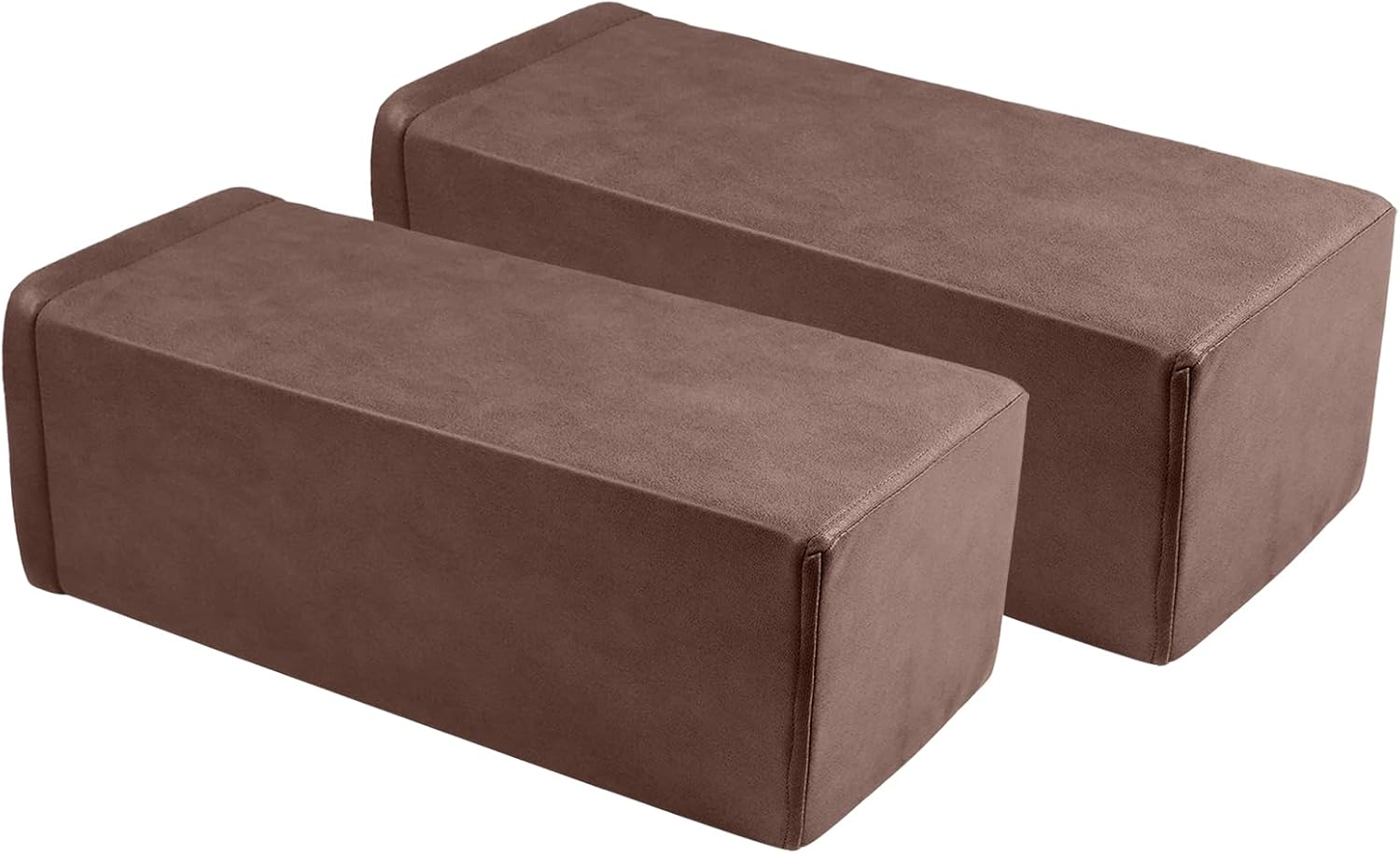 MMuteTouch 2 Pack Couch Arm Rest Pillow, 8''x8''x20'' Faux Leather Waterproof Cover, High Density Foam Armrest Cushion, Removable & Washabl…