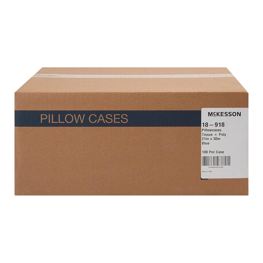 McKesson Disposable Pillow Case Covers Bulk Pillowcase, Single-Use for specialized Hospital Travel, Standard Size, Blue, 21 in x 30 in…