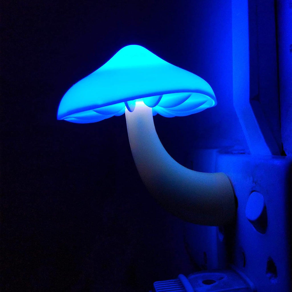 AUSAYE 5Pack LED Sensor Night Light Plug in Lamp Blue Cute Mushroom Night Lights for Adults Kids NightLight…