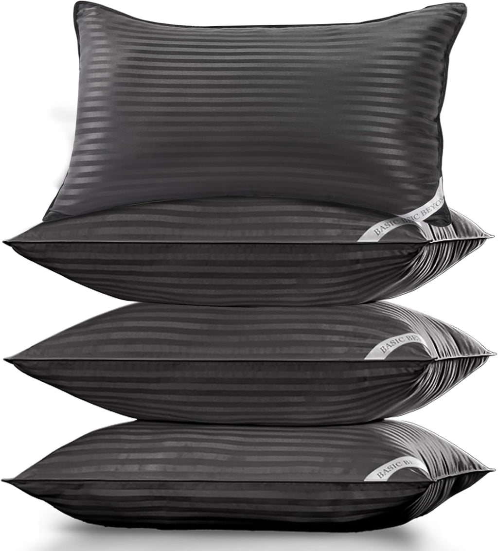 Basic Beyond Bed Pillows Queen Size Set of 4 - Down Alternative Pillows for Sleeping, Soft 20 x 28 Inches 4 Pack Queen Pillows for Back…