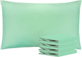 Ntbay Queen Pillowcase Set - 4 Pack Brushed Microfiber 20x30 Pillowcases - Soft, Wrinkle-Free, Fade-Resistant, Stain-Resistant, Sea Green P…