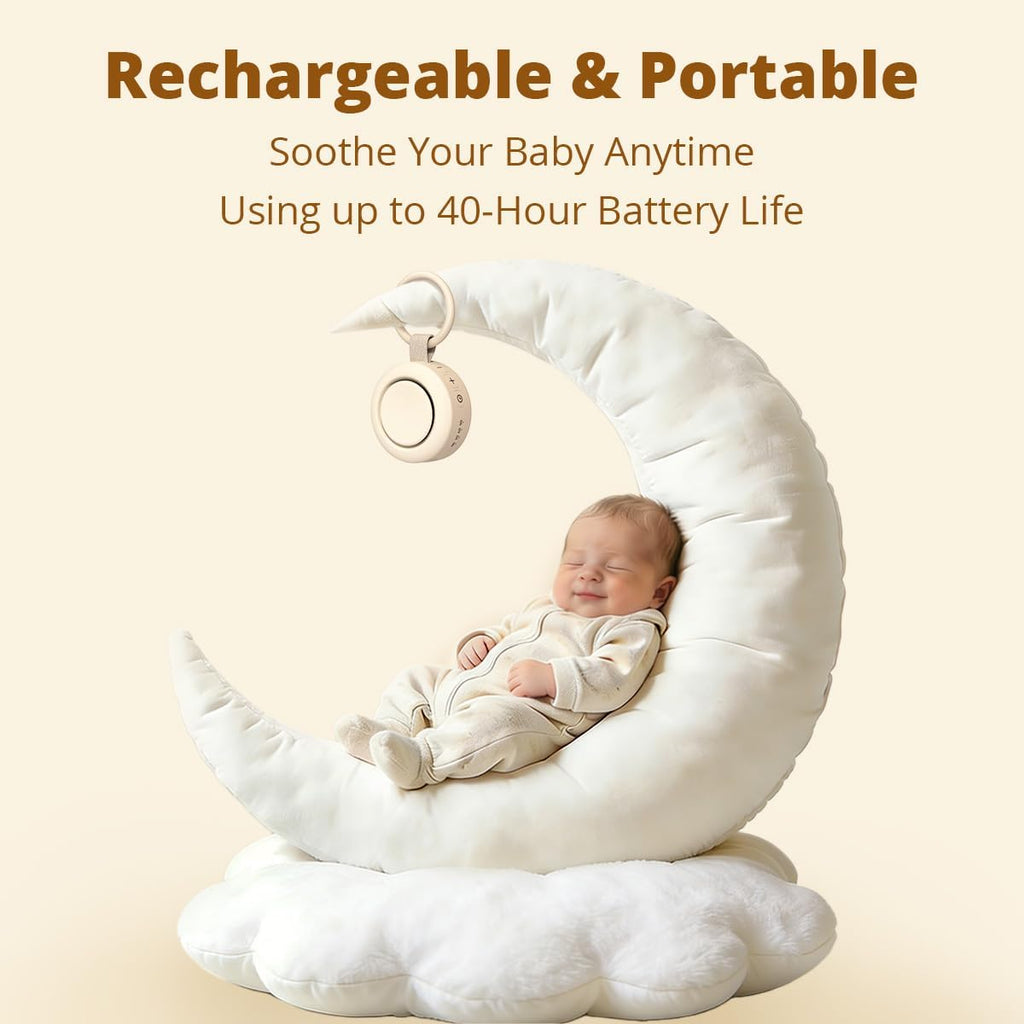 Portable Sound Machine Mini White Noise Machine Powerful Battery 30 Soothing Sounds 4 Timers Memory Function for Baby Kids Adults Brown…